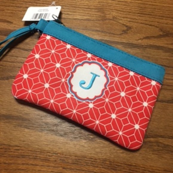 Monogram Wristlet/Cosmetic Bag "J" New with Tag - Picture 6 of 6
